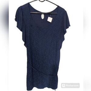 Oh Baby by Motherhood Maternity Blue with Lace Front sz 1x NWT Plus Sized
